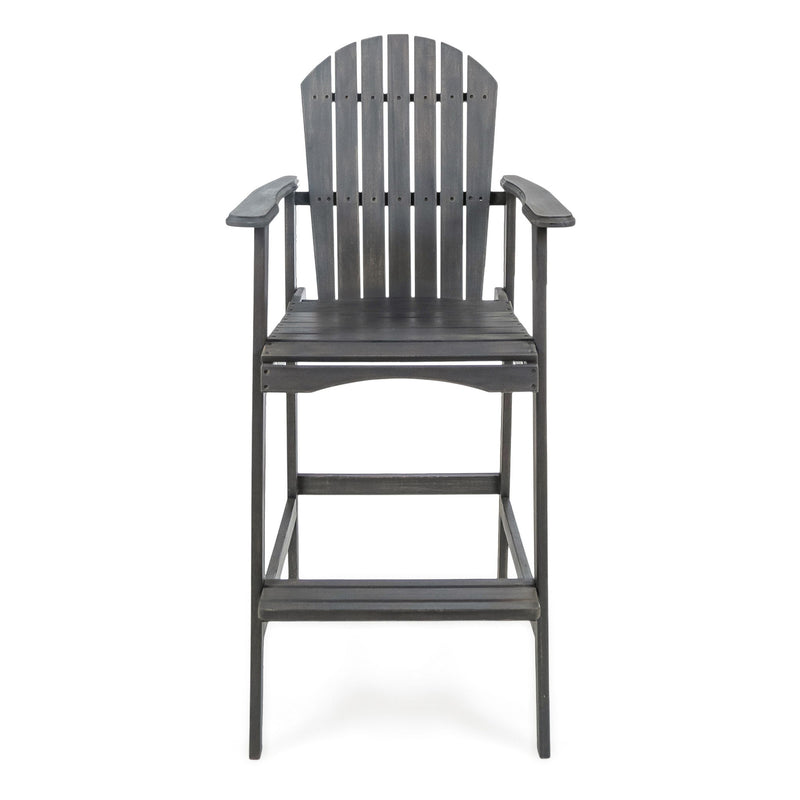 Outdoor Acacia Wood Adirondack Barstools (Set of 2) - R&R Furniture Gallery (Fountain Valley, CA)