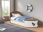 Poseidon - Twin Captain Bed, White/Oak
