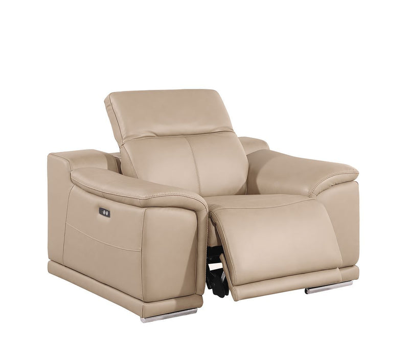 2679 - Power Reclining Sofa, Console Loveseat & Chair Set In Genuine Leather (6 Recliners)