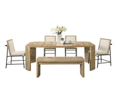 Magnus - 6 Piece Extendable Rectangular Dining Table Set With Dining Bench - Oak - R&R Furniture Gallery (Fountain Valley, CA)