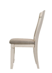 Fedele - Side Chair (Set of 2) - Tan Fabric & Cream - R&R Furniture Gallery (Fountain Valley, CA)
