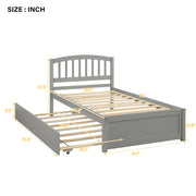 Platform Bed Wood Bed Frame With Trundle - R&R Furniture Gallery (Fountain Valley, CA)