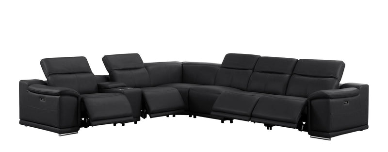 2679 - 7-Piece L-Shaped Power Reclining Sectional In Genuine Leather (4 Recliners)