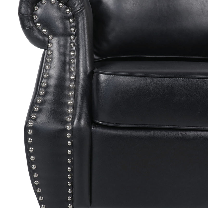 Contemporary Club Chair With Nailhead Trim And Rolled Armrests - R&R Furniture Gallery (Fountain Valley, CA)