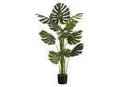 55" Tall, Artificial Plant, Monstera Tree, Indoor, Faux, Fake, Floor, Greenery, Potted, Real Touch, Decorative - Green / Black - R&R Furniture Gallery (Fountain Valley, CA)