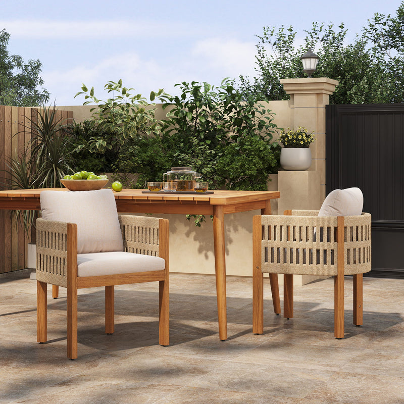Outdoor Dining Chairs With Mix Rope Handles (Set of 2) - R&R Furniture Gallery (Fountain Valley, CA)