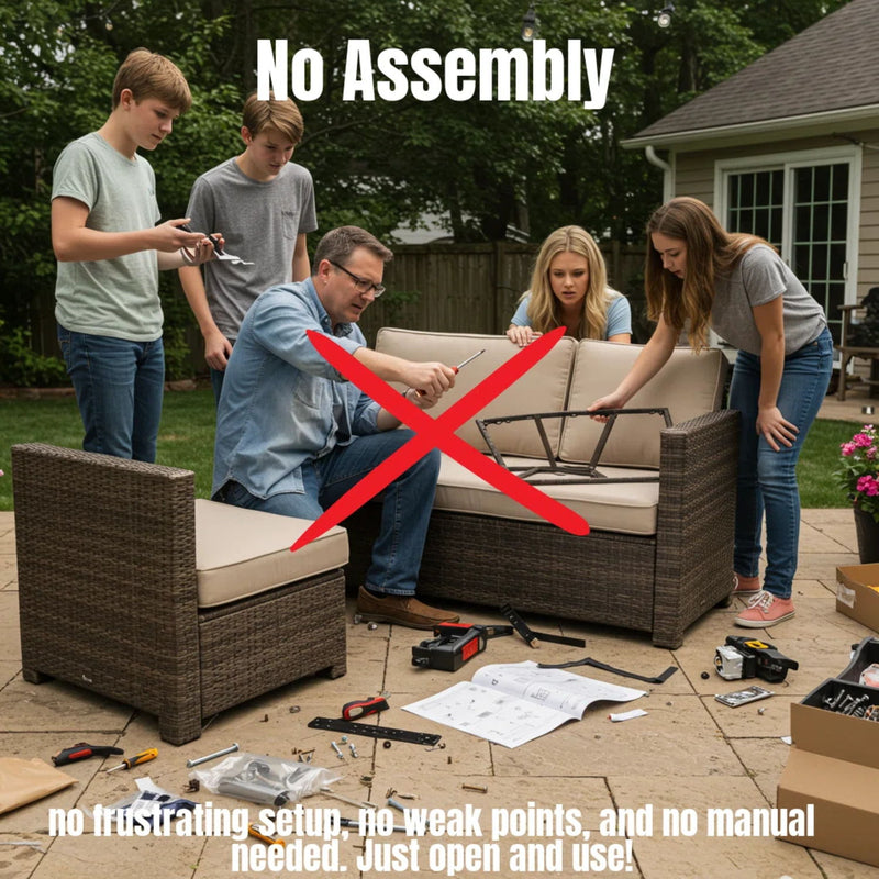 Modern Rattan Wicker Seating Group With Cushions - R&R Furniture Gallery (Fountain Valley, CA)