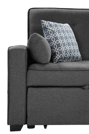 William - Sleeper Sofa With 2 USB Charging Ports And 4 Accent Pillows - Gray - R&R Furniture Gallery (Fountain Valley, CA)