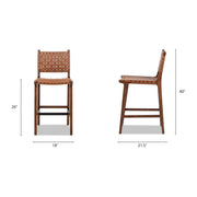 Andre - Counter Stool With Back - Pecan Brown - R&R Furniture Gallery (Fountain Valley, CA)