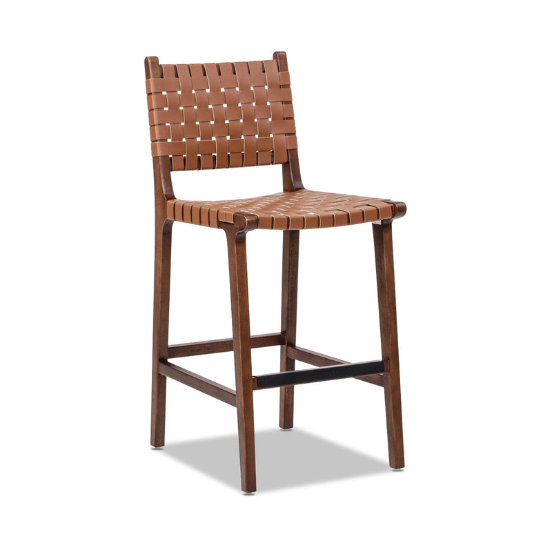 Andre - Counter Stool With Back - Pecan Brown - R&R Furniture Gallery (Fountain Valley, CA)
