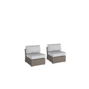 Wide Armless Outdoor Chairs With Cushions (Set of 2) - R&R Furniture Gallery (Fountain Valley, CA)