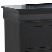 Elegant black dresser from Glory Furniture with classic design, featuring multiple drawers and a smooth finish.