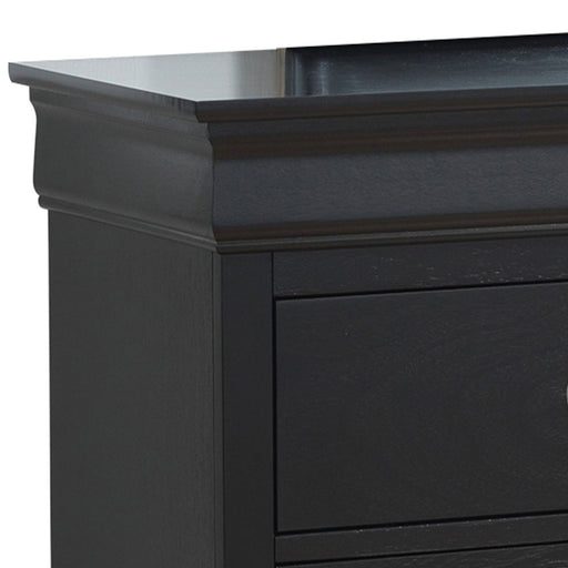 Elegant black dresser from Glory Furniture with classic design, featuring multiple drawers and a smooth finish.