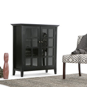 Handcrafted Acadian medium storage cabinet by Simpli-Home with wood finish and modern design, featuring multiple storage compartments.