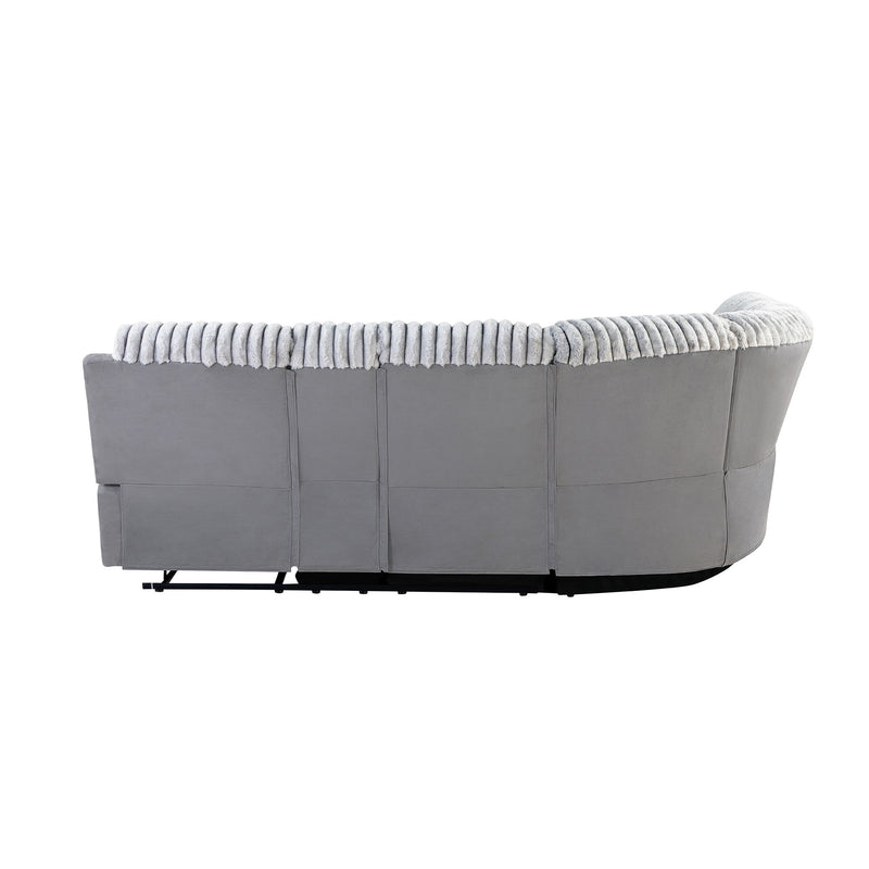 Bruni - Sectional Sofa With LED Lighting And Manual Recline - Gray - R&R Furniture Gallery (Fountain Valley, CA)