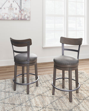 Caitbrook - UPH Swivel Barstool - Gray