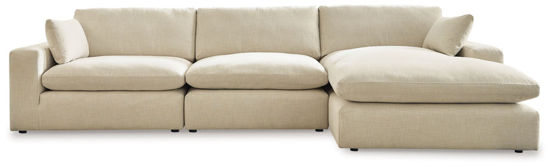 Benchcraft Elyza sectional set with four living room pieces, featuring plush cushions and modern design for comfortable seating.
