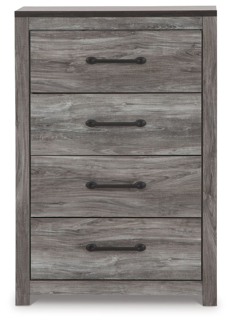 Bronyan - Four Drawer Chest - Dark Gray - R&R Furniture Gallery (Fountain Valley, CA)