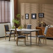 French Country Style Dining Chair With Upholstered Seating And Fluted Legs - R&R Furniture Gallery (Fountain Valley, CA)