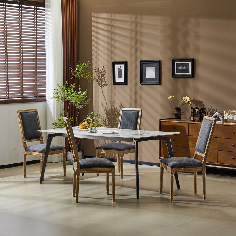 French Country Style Dining Chair With Upholstered Seating And Fluted Legs - R&R Furniture Gallery (Fountain Valley, CA)