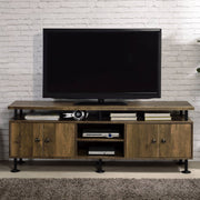 Ensata II - TV Stand - Rustic Oak & Black - R&R Furniture Gallery (Fountain Valley, CA)