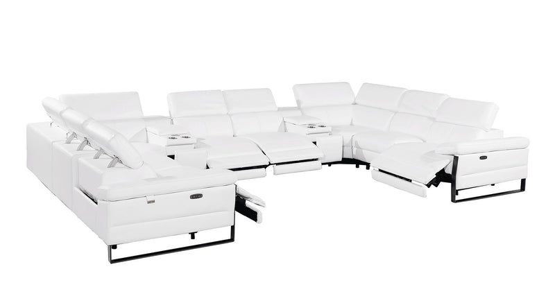 1246 - 10-Piece U-Shaped Modular Power Reclining Sectional With 4 Power Recliners And Power Headrests