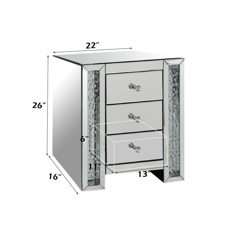 Nysa - Accent Table - Mirrored & Faux Crystals - R&R Furniture Gallery (Fountain Valley, CA)