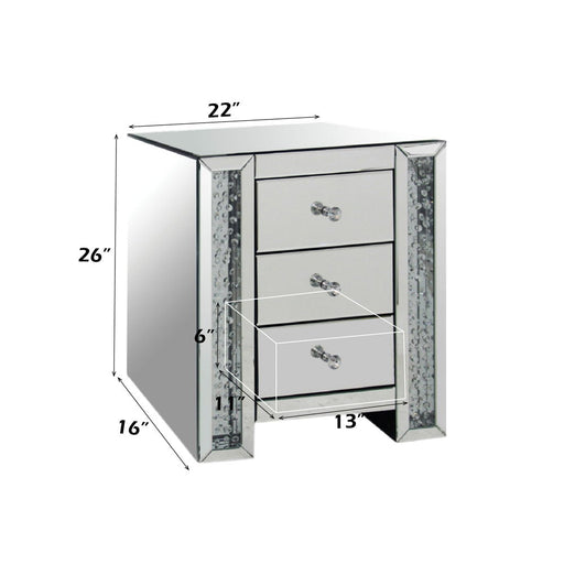 Nysa - Accent Table - Mirrored & Faux Crystals - R&R Furniture Gallery (Fountain Valley, CA)