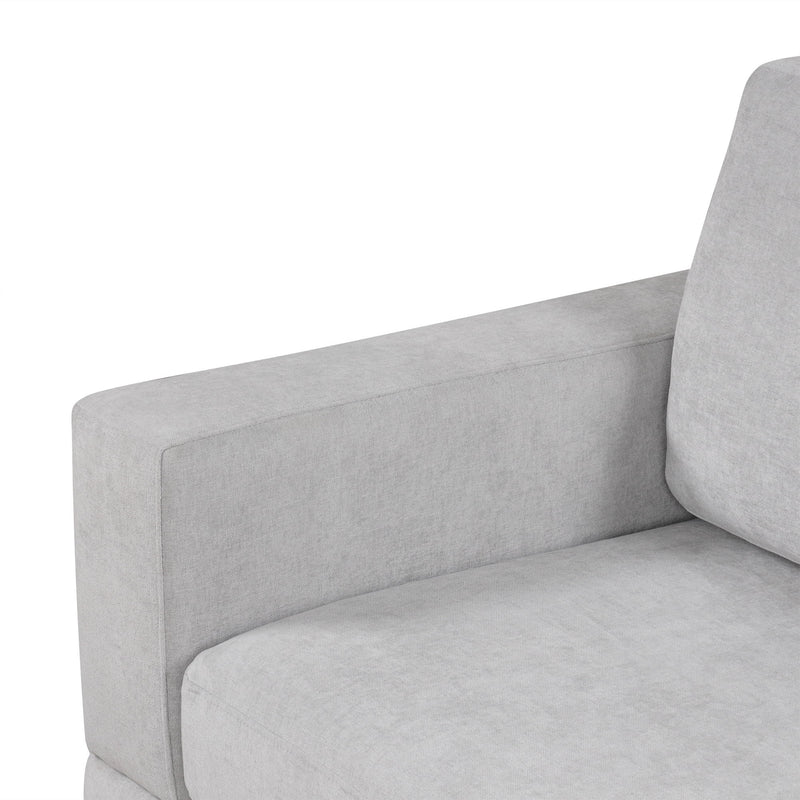 Noble House stationary sectional sofa with upholstered cushions and reversible armrests, ideal for modern living room seating.