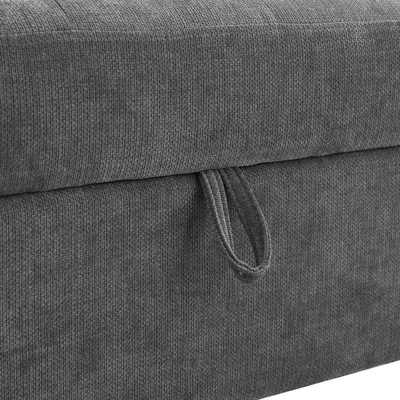 L Shaped Couch With Pull Out Bed And Storage Sectional Sleeper Sofa With Hidden Storage, Wide Armrest With Storage, For Living Room, Apartment, Bedroom, Office - R&R Furniture Gallery (Fountain Valley, CA)