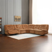 Emmy - Power Motion Sectional Sofa - Orange Chenille - R&R Furniture Gallery (Fountain Valley, CA)