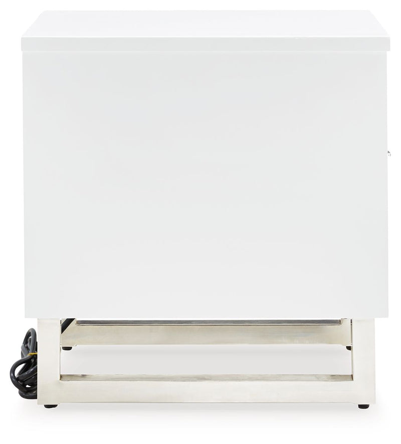 Gardoni - Chair Side End Table - White / Black - R&R Furniture Gallery (Fountain Valley, CA)
