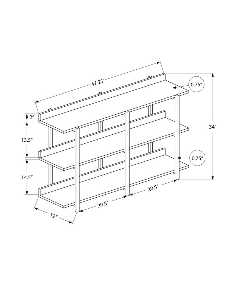 Accent Console Table For Entryway, 3 Tier Design - R&R Furniture Gallery (Fountain Valley, CA)