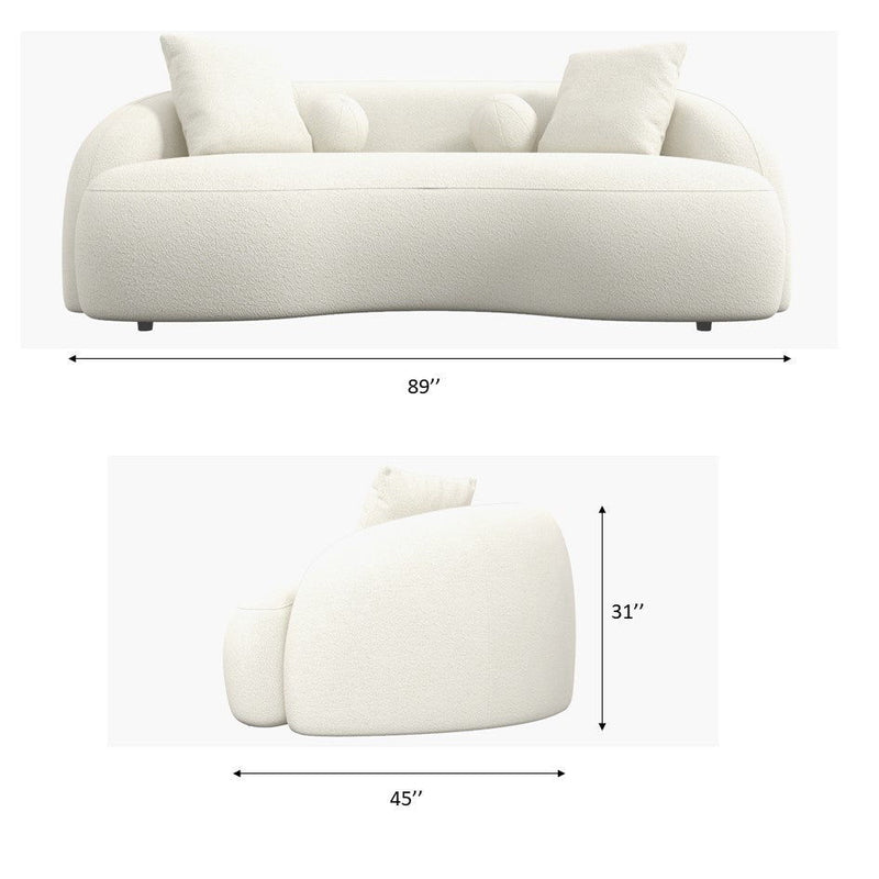 Drake - Japandi Style Curvy Boucle Sofa - R&R Furniture Gallery (Fountain Valley, CA)