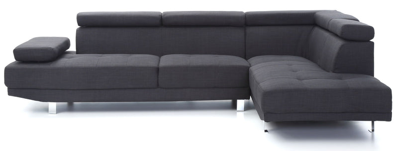 Comfortable Riveredge stationary sectional sofa by Glory Furniture, featuring plush cushions and modern design in a living room setting.