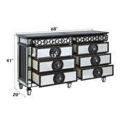 Varian II - Dresser - Mirrored, Black & Sliver - R&R Furniture Gallery (Fountain Valley, CA)