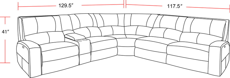 Swift - Power Reclining Sectional - R&R Furniture Gallery (Fountain Valley, CA)