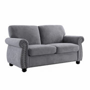 Soft Loveseat, Upholstered 2 Seater Couch, Loose Back Cushions And Turned Legs - R&R Furniture Gallery (Fountain Valley, CA)