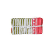 Set of four TOV Furniture Crissy bamboo cotton canvas printed napkins in pink with floral design for table decor.