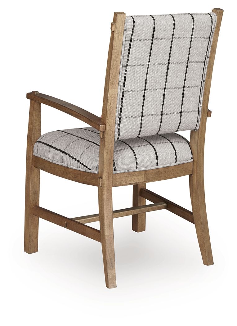 Ridgester - Dining Upholstered Arm Chair (Set of 2) - Light Brown - R&R Furniture Gallery (Fountain Valley, CA)