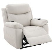Chriki - Power Recliner With Lift & Heating & Massage - Beige Fabric - R&R Furniture Gallery (Fountain Valley, CA)
