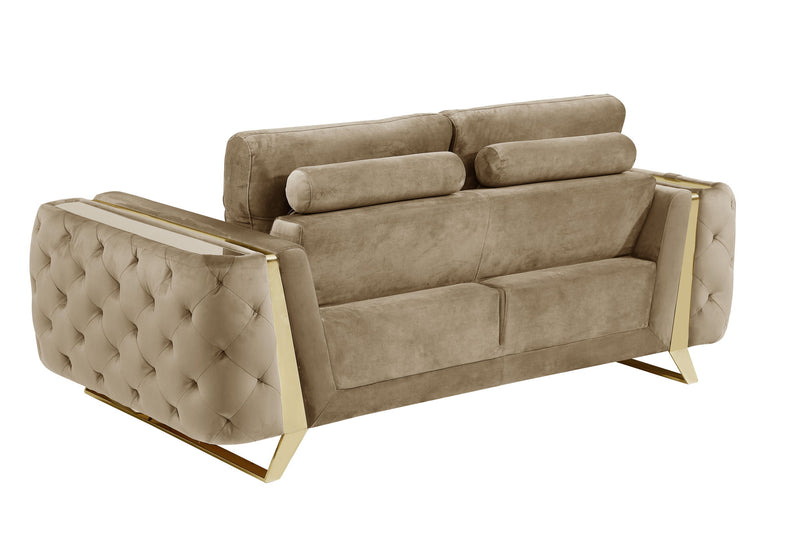 1051 - Contemporary Velvet Loveseat - R&R Furniture Gallery (Fountain Valley, CA)