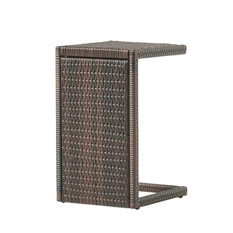 Bucharest - End Table C Shaped Side Table Rattan - Brown - R&R Furniture Gallery (Fountain Valley, CA)