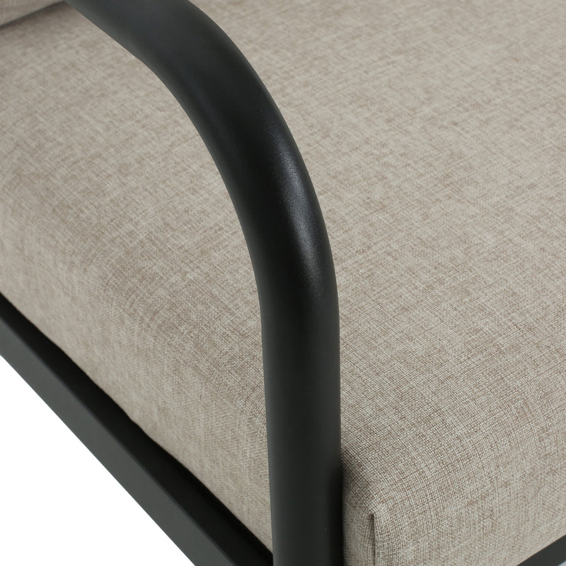 Leora - Modern Minimalist Round Tube Sofa Chair With Cushions - Beige / Black - R&R Furniture Gallery (Fountain Valley, CA)