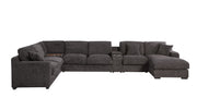 Celine - Corner Sectional Sofa With Right Facing Chaise, Cupholders, And Charging Ports - Gray - R&R Furniture Gallery (Fountain Valley, CA)