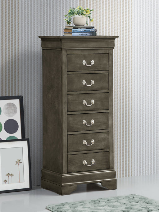 Traditional style lingerie storage chest by Glory Furniture, showcasing a classic wooden design with ornate detailing and spacious drawers.