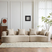 Elegant curved sectional sofa by Noble House featuring plush foam cushions and a stylish stationary design.