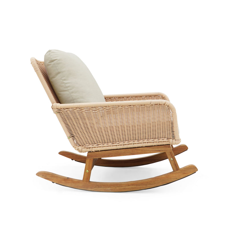 Contemporary Minimalist Wicker Rocking Chair With Soft Cushions - R&R Furniture Gallery (Fountain Valley, CA)
