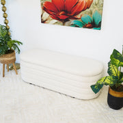 Cabana - Bench With Storage - Ivory - R&R Furniture Gallery (Fountain Valley, CA)