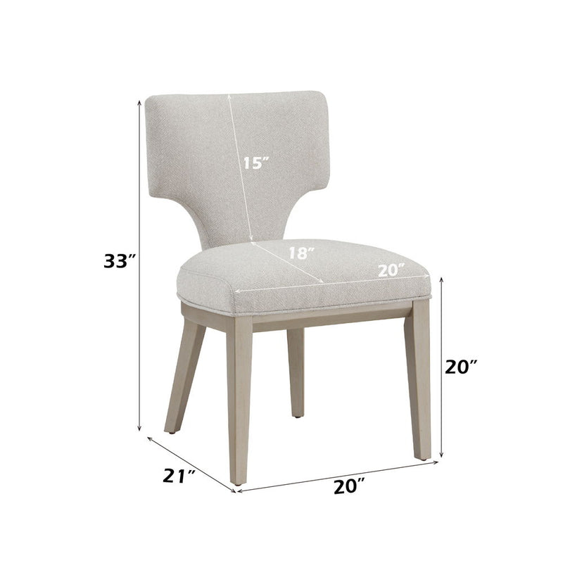 Kasa - Side Chair (Set of 2) - Linen & Champagne - R&R Furniture Gallery (Fountain Valley, CA)